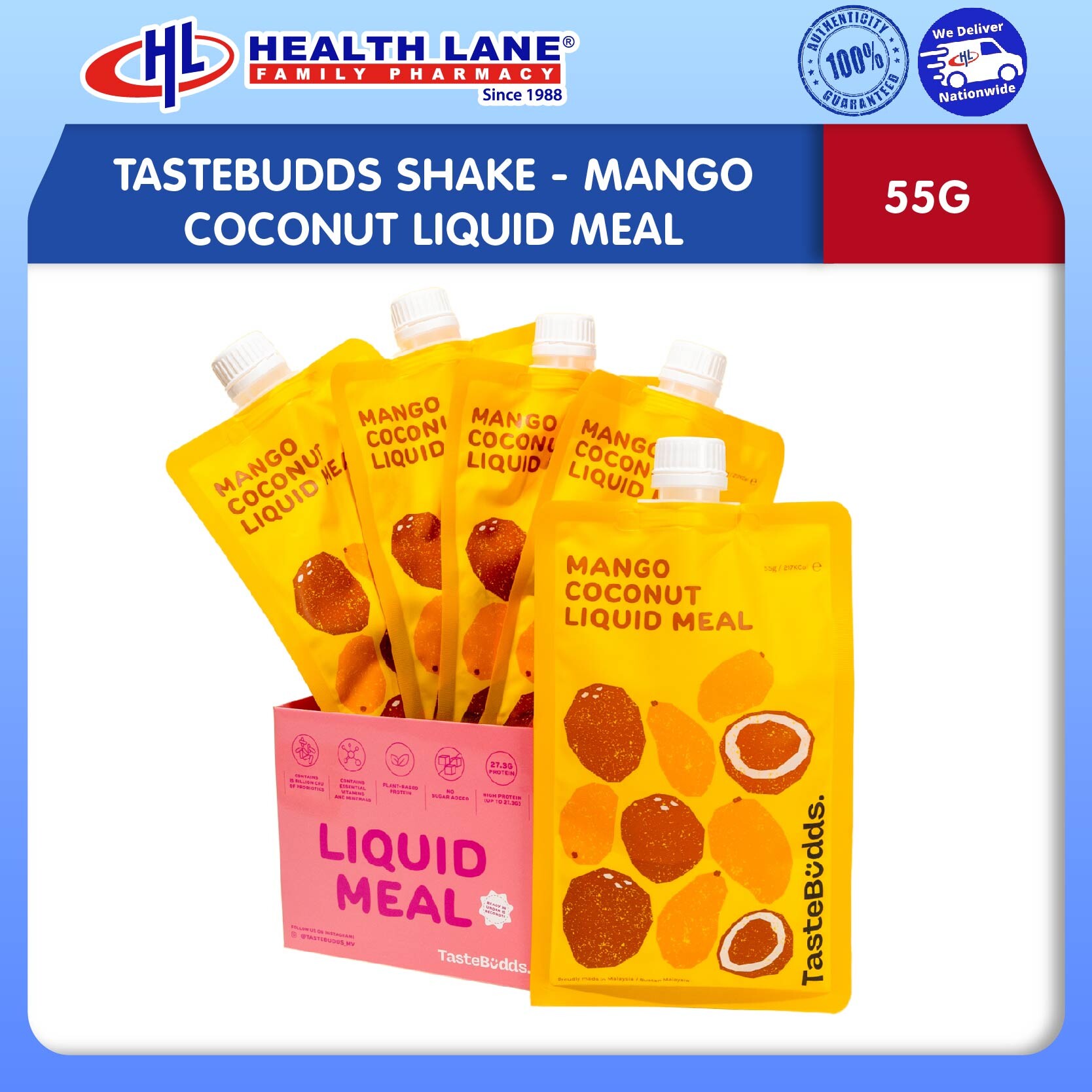 TASTEBUDDS SHAKE - MANGO COCONUT CECAIR MEAL (55G)